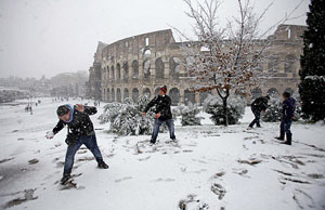 Nevicava a Roma