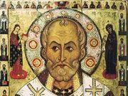 San Nicola conduce a Betlemme Santa Claus vende…