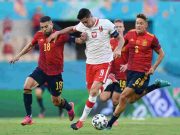 Lewandowski replica a Morata, Spagna-Polonia 1-1