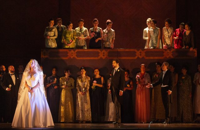 Una scena con Jessica Pratt (Bianca), Giorgi Manoshvili (Capellio), Dmitry Korchak (Contareno) - PH Amati Bacciardi