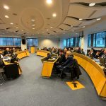 La delegazione del Consiglio di presidenza di Confcooperative durante la visita a Bruxelles