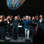 Chiara Guerra (Anita), il direttore Marco Angius, il compositore Gilberto Cappelli, il baritono Alberto Petricca (Garibaldi) ©Luca Concas